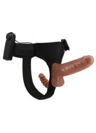 Страпон с вагинальной пробкой и вибрацией Ultra Passionate Harness - 16 см. - Baile - купить с доставкой в Смоленске