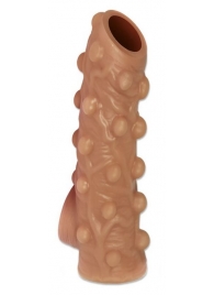 Телесная насадка с бугорками и открытой головкой Nude Sleeve M - 12 см. - KOKOS - в Смоленске купить с доставкой