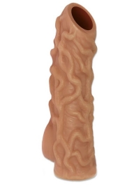 Телесная насадка с венками и открытой головкой Nude Sleeve M - 12 см. - KOKOS - в Смоленске купить с доставкой