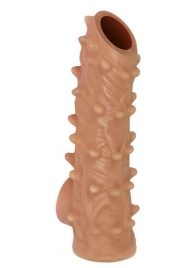 Телесная насадка с шипами и открытой головкой Nude Sleeve M - 12 см. - KOKOS - в Смоленске купить с доставкой