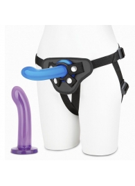 Страпон унисекс Beginners Strap-On с 2 насадками - 15 и 13 см. - Lux Fetish - купить с доставкой в Смоленске