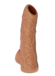 Телесная открытая насадка-реалистик с подхватом мошонки Nude Sleeve S - 10 см. - KOKOS - в Смоленске купить с доставкой