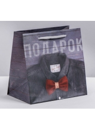 Ламинированный квадратный пакет «Мужской стиль» - 14 х 14 х 9 см. - Сима-Ленд - купить с доставкой в Смоленске