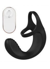 Черный анальный стимулятор с эрекционными кольцами Remote Couple Teaser - Dream Toys - в Смоленске купить с доставкой
