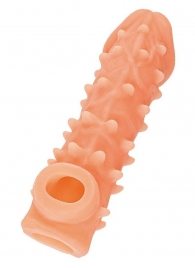 Телесная закрытая насадка с пупырышками Cock Sleeve Size L - 17,6 см. - KOKOS - в Смоленске купить с доставкой