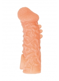 Телесная закрытая насадка с шершавой головкой Cock Sleeve Size M - 15,6 см. - KOKOS - в Смоленске купить с доставкой