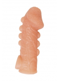 Телесная закрытая насадка с шишечками Cock Sleeve Size M - 15,6 см. - KOKOS - в Смоленске купить с доставкой
