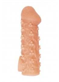 Телесная закрытая насадка с пучками шишечек Cock Sleeve Size S - 13,8 см. - KOKOS - в Смоленске купить с доставкой