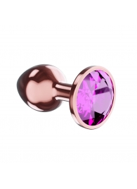 Пробка цвета розового золота с лиловым кристаллом Diamond Quartz Shine L - 8,3 см. - Lola Games - купить с доставкой в Смоленске