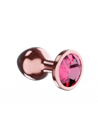 Пробка цвета розового золота с малиновым кристаллом Diamond Ruby Shine S - 7,2 см. - Lola Games - купить с доставкой в Смоленске