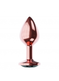 Пробка цвета розового золота с черным кристаллом Diamond Jet Shine L - 8,3 см. - Lola Games - купить с доставкой в Смоленске