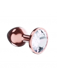 Пробка цвета розового золота с прозрачным кристаллом Diamond Moonstone Shine L - 8,3 см. - Lola Games - купить с доставкой в Смоленске