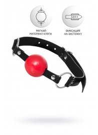 Красный кляп-шар на черных ремешках Anonymo - ToyFa - купить с доставкой в Смоленске