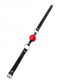 Красный кляп-шар на черных ремешках Anonymo - ToyFa - купить с доставкой в Смоленске