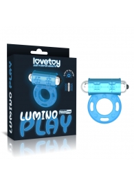 Голубое, светящееся в темноте эрекционное виброкольцо Lumino Play Vibrating Penis Ring - Lovetoy - в Смоленске купить с доставкой