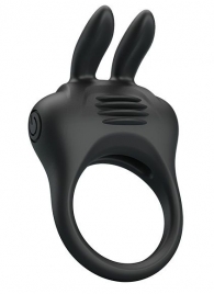 Черное эрекционное кольцо с вибрацией Davion - Baile - в Смоленске купить с доставкой