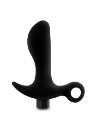 Черный анальный вибратор Silicone Vibrating Prostate Massager 01 - 10,8 см. - Blush Novelties - в Смоленске купить с доставкой