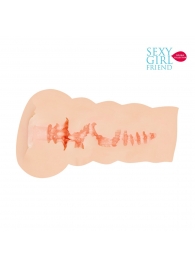 Мастурбатор-вагина телесного цвета с бороздками на внешней части - Bior toys - в Смоленске купить с доставкой