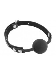 Черный силиконовый кляп-шарик на ремешках - Fetish Tentation - купить с доставкой в Смоленске