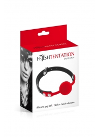 Красный кляп-шарик на черных ремешках - Fetish Tentation - купить с доставкой в Смоленске