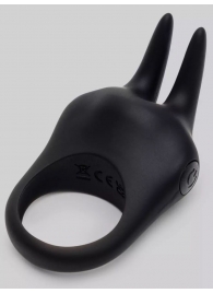 Черное эрекционное виброкольцо Sensation Rechargeable Vibrating Rabbit Love Ring - Fifty Shades of Grey - в Смоленске купить с доставкой