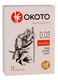Тонкие презервативы OKOTO Thin Extra Soft - 3 шт. - Sitabella - купить с доставкой в Смоленске