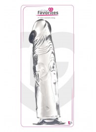 Прозрачный фаллоимитатор с фигурками на поверхности - 21,6 см. - Dream Toys