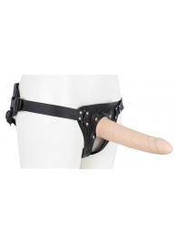 Пустотелый страпон Harness CLASSIC с бандажом - 19,5 см. - LOVETOY (А-Полимер) - купить с доставкой в Смоленске