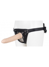 Пустотелый страпон Harness CLASSIC с бандажом - 19,5 см. - LOVETOY (А-Полимер) - купить с доставкой в Смоленске