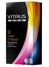 Цветные ароматизированные презервативы VITALIS PREMIUM color   flavor - 12 шт. - Vitalis - купить с доставкой в Смоленске