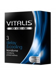 Презервативы VITALIS PREMIUM delay   cooling с охлаждающим эффектом - 3 шт. - Vitalis - купить с доставкой в Смоленске