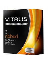 Ребристые презервативы VITALIS PREMIUM ribbed - 3 шт. - Vitalis - купить с доставкой в Смоленске
