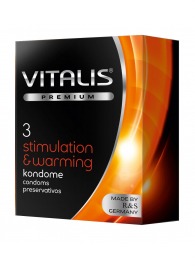 Презервативы VITALIS PREMIUM stimulation   warming с согревающим эффектом - 3 шт. - Vitalis - купить с доставкой в Смоленске