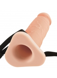 Телесный реалистичный фаллоимитатор с полостью Silicone Hollow Extension - 20 см. - Pipedream - купить с доставкой в Смоленске