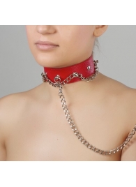 Красный ошейник из натуральной кожи - Sitabella - купить с доставкой в Смоленске