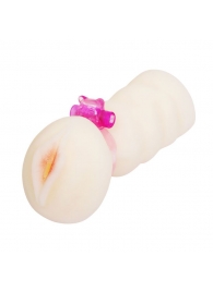 Мастурбатор-вагина с вибрацией от съёмного кольца - 14 см. - Baile - в Смоленске купить с доставкой