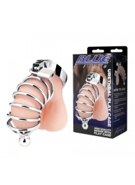 Серебристая клетка для члена Urethral Play Cage - BlueLine - купить с доставкой в Смоленске