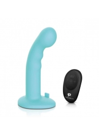Голубая изогнутая насадка 6in Remote Control Ripple P-Spot G-Spot на черных трусиках - 16 см. - Pegasus - купить с доставкой в Смоленске