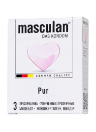 Супертонкие презервативы Masculan Pur - 3 шт. - Masculan - купить с доставкой в Смоленске