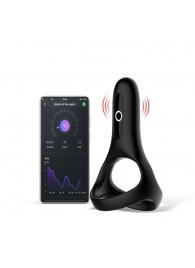 Черное виброкольцо Magic Motion Rise с подхватом мошонки - Magic Motion - в Смоленске купить с доставкой