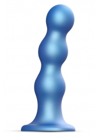 Голубая насадка Strap-On-Me Dildo Plug Balls size S - Strap-on-me - купить с доставкой в Смоленске
