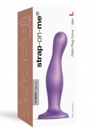 Фиолетовая насадка Strap-On-Me Dildo Plug Curvy size L - Strap-on-me - купить с доставкой в Смоленске