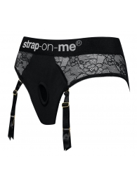 Черные трусики для насадок Diva Lingerie Harness - size S - Strap-on-me - купить с доставкой в Смоленске