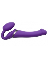 Фиолетовый безремневой вибрострапон Vibrating Bendable Strap-On - size L - Strap-on-me - купить с доставкой в Смоленске