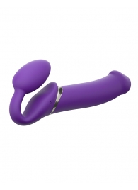 Фиолетовый безремневой вибрострапон Silicone Bendable Strap-On - size XL - Strap-on-me - купить с доставкой в Смоленске