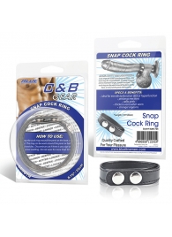 Кольцо на пенис SNAP COCK RING из искусственной кожи на клепках - BlueLine - в Смоленске купить с доставкой