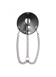 Утяжка для мошонки из искусственной кожи с цепочками PARACHUTE BALL STRETCHER - BlueLine - купить с доставкой в Смоленске