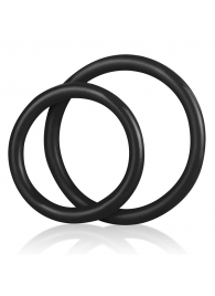 Набор из двух черных силиконовых колец разного диаметра SILICONE COCK RING SET - BlueLine - в Смоленске купить с доставкой