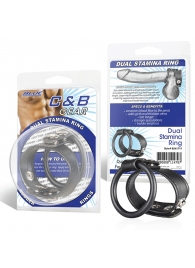 Двойное кольцо выносливости на пенис DUAL STAMINA RING - BlueLine - в Смоленске купить с доставкой
