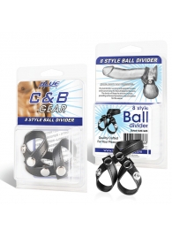 Разделитель мошонки из искусственной кожи на клепках 8 STYLE BALL DIVIDER - BlueLine - купить с доставкой в Смоленске